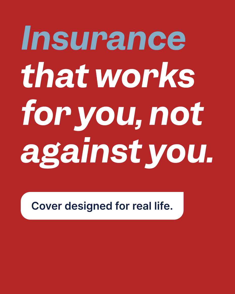TOM paid ad — 'Insurance that works for you, not against you' brand statement